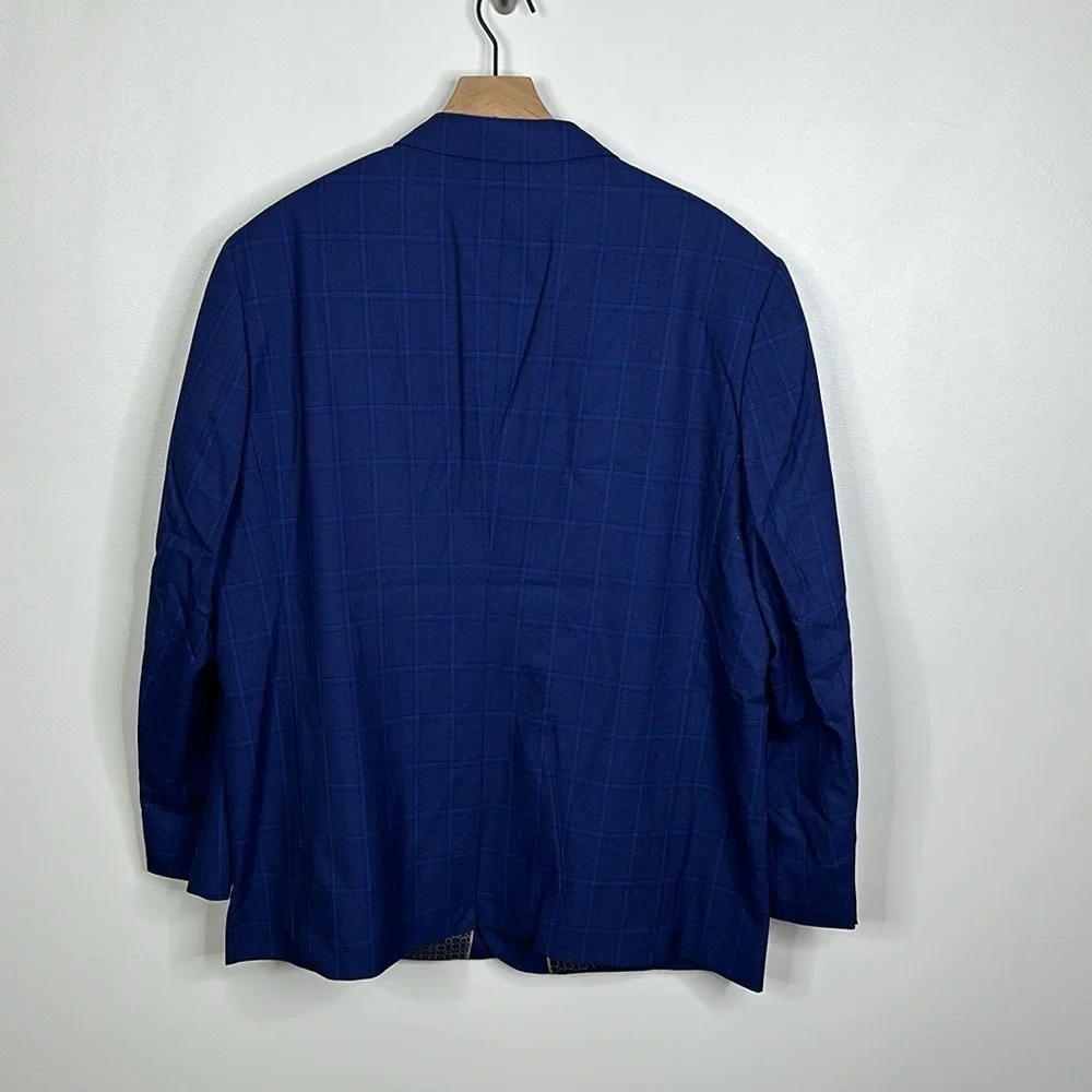 Johnny Bigg Marine Check 2B Suit Jacket Big & Tall Men's Size 48R NWT - Picture 7 of 7